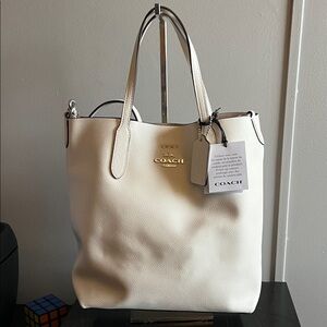 Coach Ivory Leather Tote Bag